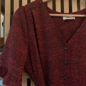 Red leopard print dress